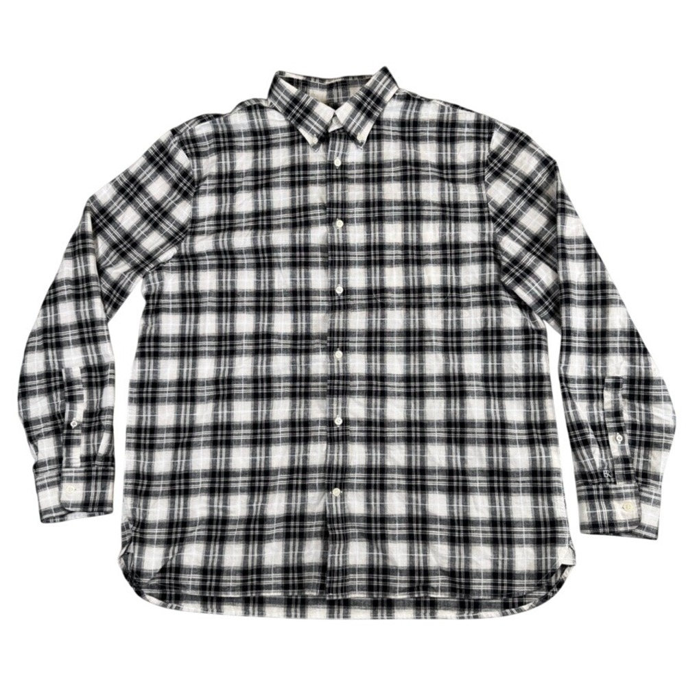Banana Republic Organic Cotton Plaid Button Down Shirt Mens XL Standard Fit